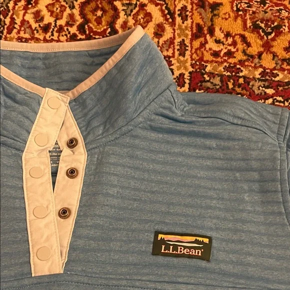 L.L. Bean Women’s plus size quarterneck with buttons - Picture 3 of 6